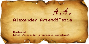 Alexander Artemíszia névjegykártya